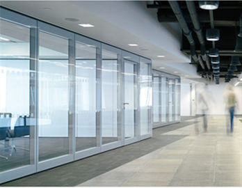 Transparent Glass Tempered Movable Partition Walls / Folding Glass Divider