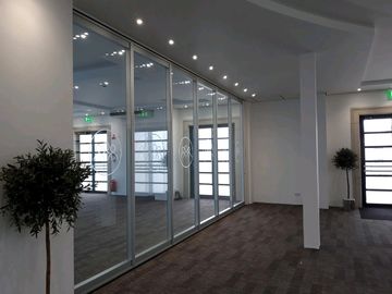 Transparent Glass Tempered Movable Partition Walls / Folding Glass Divider