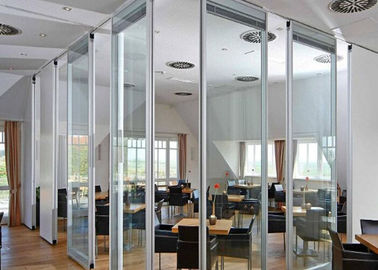 Interior Folding Partition Walls Collapsible Aluminum Frame Glass Divider