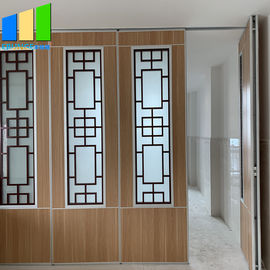 Aluminum Frame Movable Partition Walls With Grill Glass Design