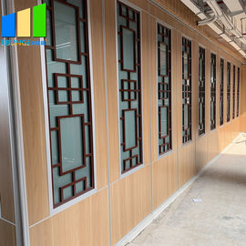 Acoustic Room Dividers Aluminum Partition Door With Grill Glass Design For Hotel