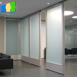 Less Then 4 Meters Wood Sliding Partition Walls Melamine Finish With Glass