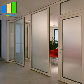 Less Then 4 Meters Wood Sliding Partition Walls Melamine Finish With Glass