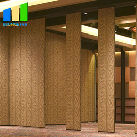 Wooden 85mm Thickness Folding Partition Walls Melamine Finish Hanging System For Restaurant