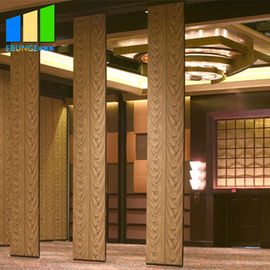 Wooden 85mm Thickness Folding Partition Walls Melamine Finish Hanging System For Restaurant