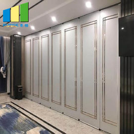 Ceiling Mounted Wooden Operable Acoustic Folding Partition Walls Without Floor Tracks
