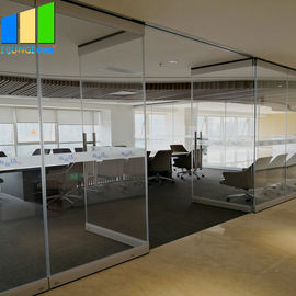 Unframed Glass Doors Sliding Partition Walls Frameless Aluminum Glass Partition Folding Door