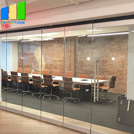 Unframed Glass Doors Sliding Partition Walls Frameless Aluminum Glass Partition Folding Door