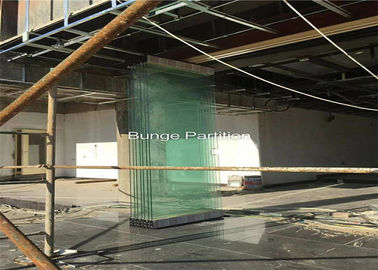 Pakistan Exhibition Show Room Folding Glass Partition Wall Under A Steel Beam Install