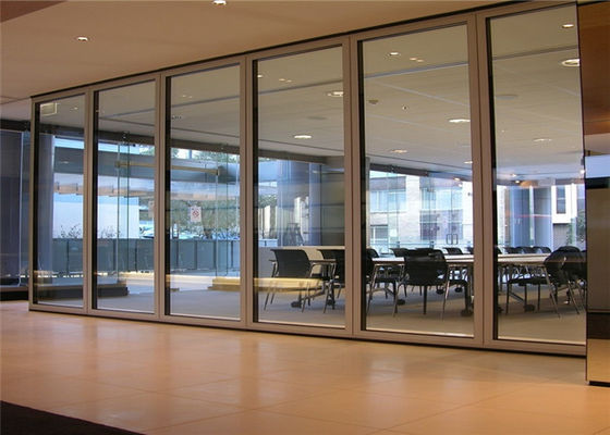 Movable Wall Track Aluminium Frame Sliding Glass Partitions Wall For Conference Rooms