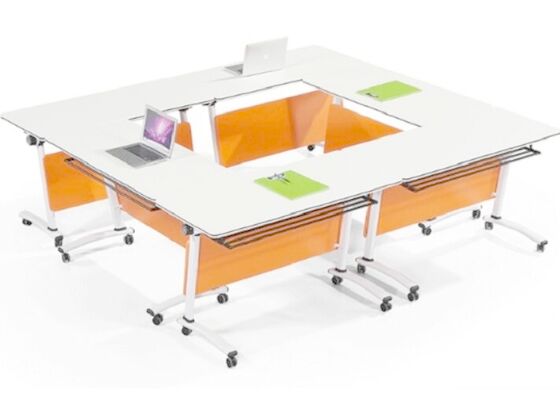 Ebunge Sliding Office Desks Training Table Foldable Conference Tables