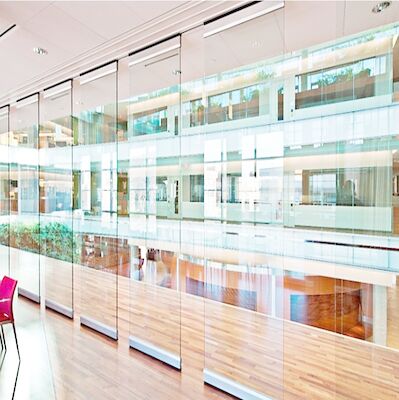 EBUNGE Movable Sliding Door Tempered Office Glass Partition Wall