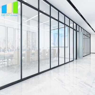 EBUNGE 10mm Environmental Aluminum Tempered Single Glass Office Partition Walls