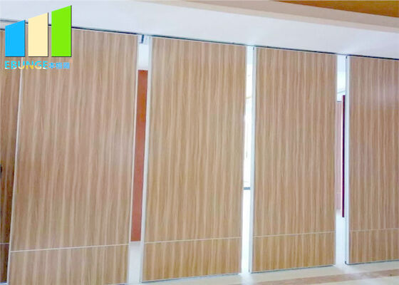 Ballroom Wood Grain Color Collasible Folding Sliding Partition Walls