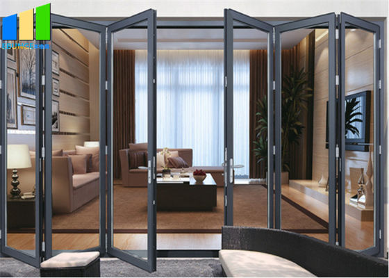 Soundproof Bifold Doors Tempered Glass Aluminum Folding Doors