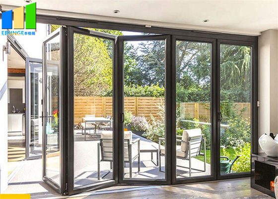 Soundproof Bifold Doors Tempered Glass Aluminum Folding Doors