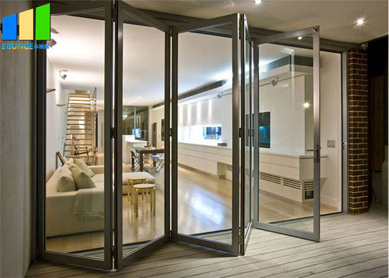 Exterior Accordion Patio Black Aluminum Frame Glass Bifold Doors