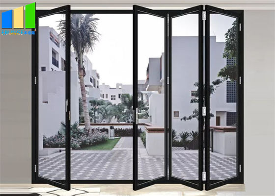 Accordion Design Bifold Exterior Aluminum Alloy Glass Folding Patio Doors