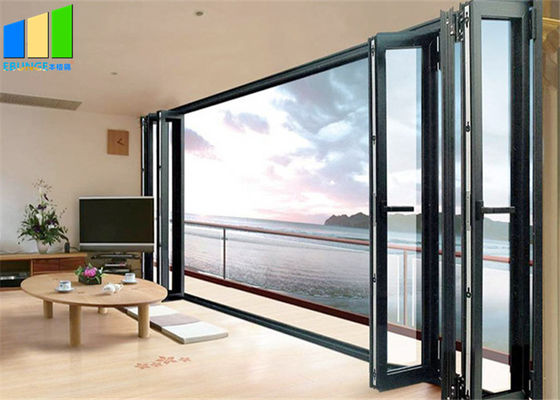 Accordion Design Bifold Exterior Aluminum Alloy Glass Folding Patio Doors