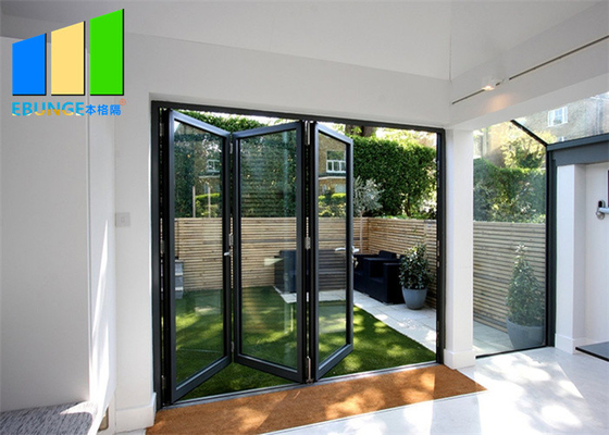 Customize Waterproof Aluminum Sliding Bi Folding Glass Patio Door For Exterior
