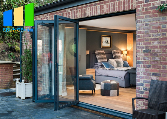 Europe Standard Aluminium Exterior Patio Accordion Bifold Glass Door For Outdoor
