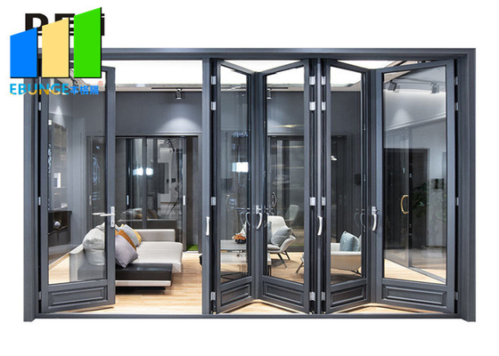 Acoustic Accordion Folding Sliding Door Double Glazed Glass Panel Dubai