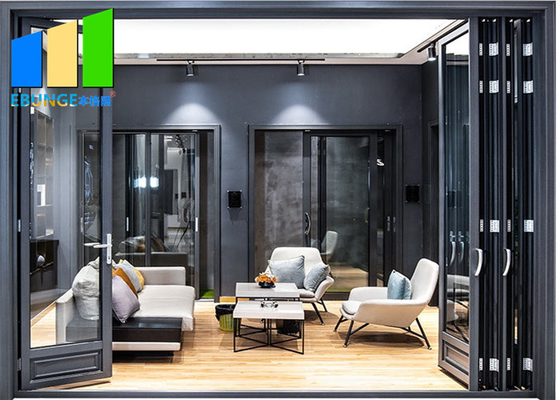 Acoustic Accordion Folding Sliding Door Double Glazed Glass Panel Dubai