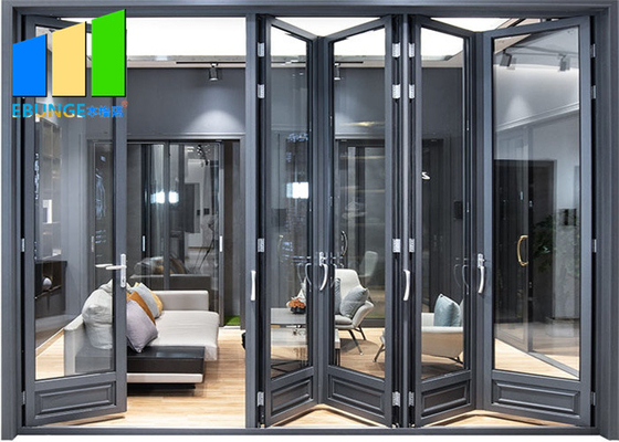 Acoustic Accordion Folding Sliding Door Double Glazed Glass Panel Dubai