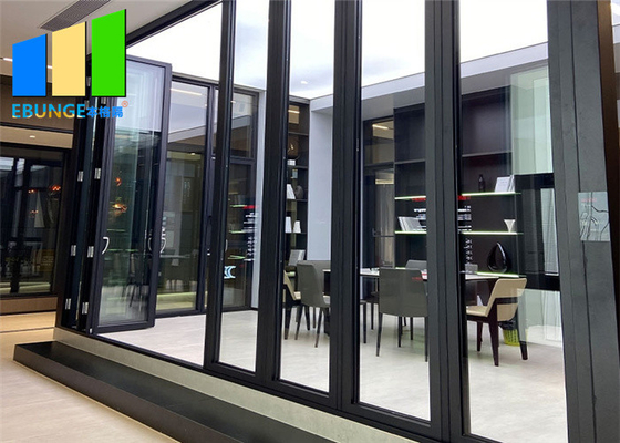 Aluminum Double Glass Soundproof Folding Door Exterior Accordion Door