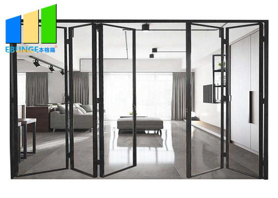 Low - E Glass Accordion Balcony Custom Bi Fold Aluminum Glass Doors For Veranda