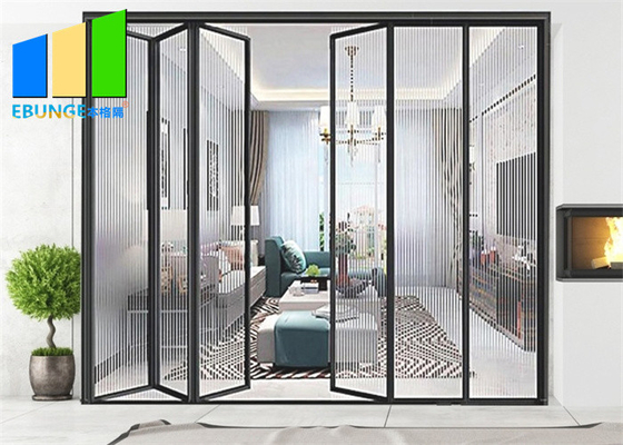 Low - E Glass Accordion Balcony Custom Bi Fold Aluminum Glass Doors For Veranda