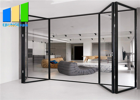 Aluminium Windproof Folding Glass Door For Apartment With Double Glazed Glass