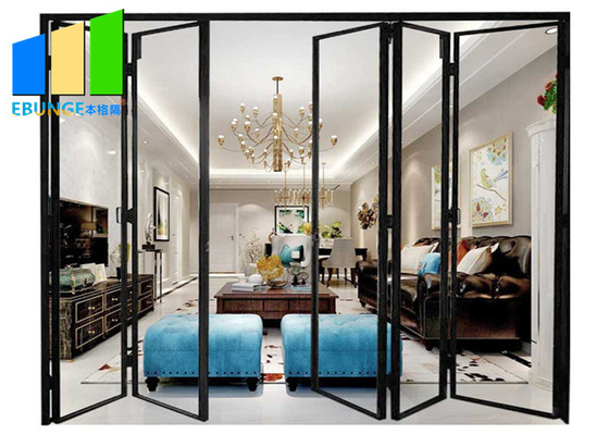 Aluminium Windproof Folding Glass Door For Apartment With Double Glazed Glass