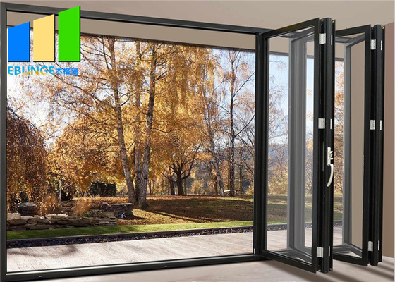 Exterior Patio Red Folding Glass Stack Bifold Door With Aluminum Frame