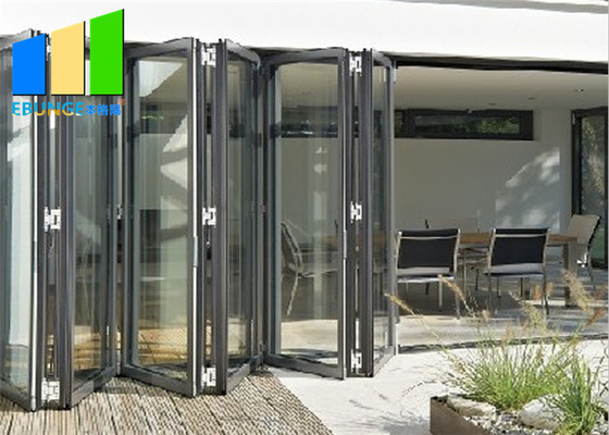 Double Glazing Lowes Bi Fold Door Accordion Aluminum Glass Patio Exterior Folding Door