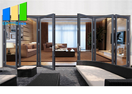 Double Glazing Lowes Bi Fold Door Accordion Aluminum Glass Patio Exterior Folding Door