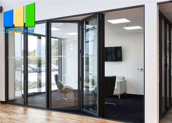 Outdoor Aluminium Bi Folding Glass Door Accordion Sliding Patio Folding Doors