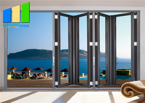 Outdoor Aluminium Bi Folding Glass Door Accordion Sliding Patio Folding Doors