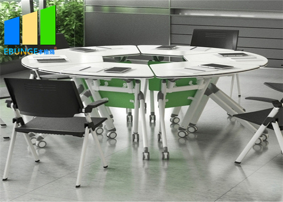 Modular Meeting Room Folding Desk Folding Office Training Table With Wheels