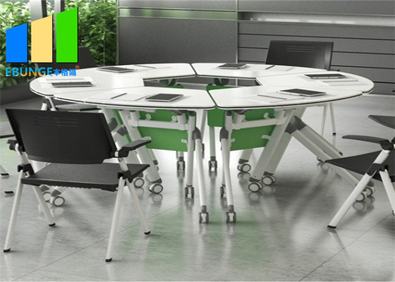 Modular Meeting Room Folding Desk Folding Office Training Table With Wheels