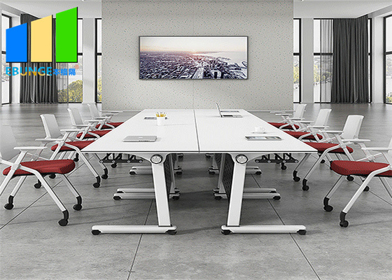 1600mm Mobile Foldable Office Desk School Training Room Table With Storage Layer