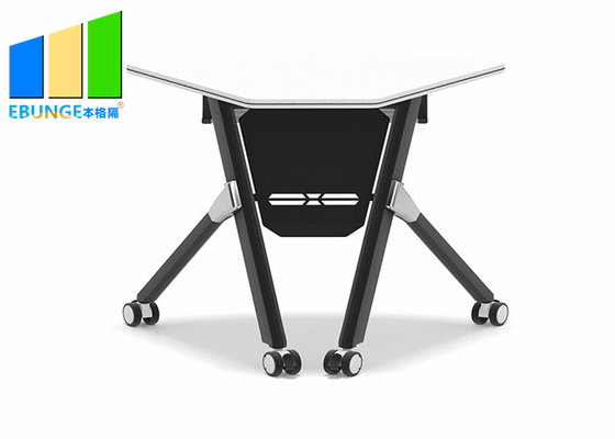 School College Study Desks Training Room Stackable Tables With Castors