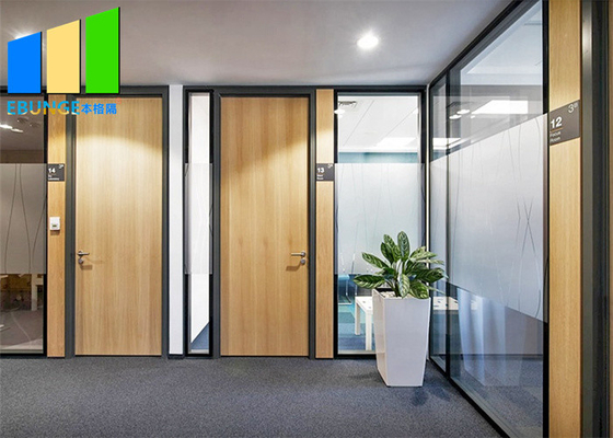 Aluminium Frame Frosted Fixed Glass Wall Floor To Ceiling Partition For Modern Office