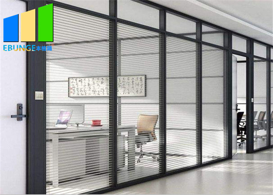 Portable Framed Fixed Glass Partition Door Office Partition Wall Cubicle For Commerical Building