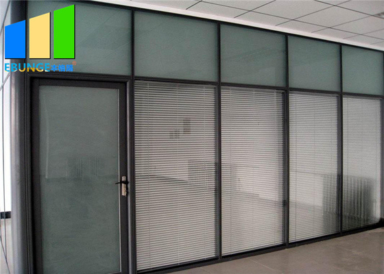 Portable Framed Fixed Glass Partition Door Office Partition Wall Cubicle For Commerical Building