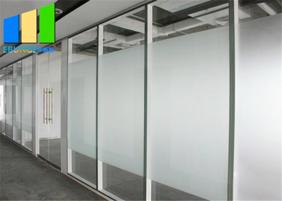 Aluminium Glass Office Partition Wall With Magnetic Blinds And Hinged Door