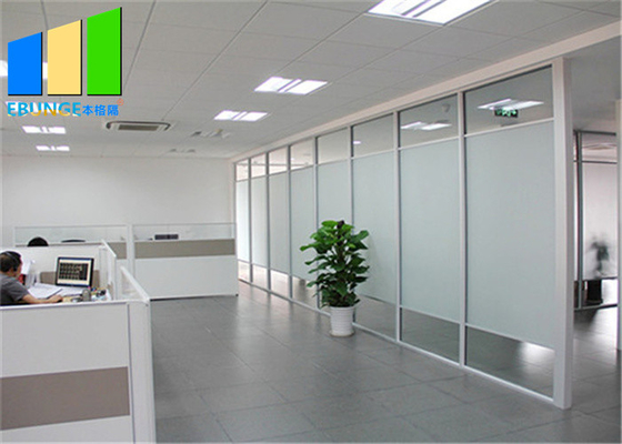 Aluminium Glass Office Partition Wall With Magnetic Blinds And Hinged Door