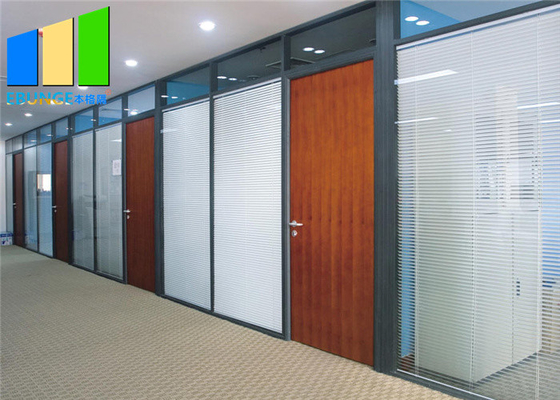 Aluminum Frame Soundproof Glass Partition Full Height Office Wall Divider