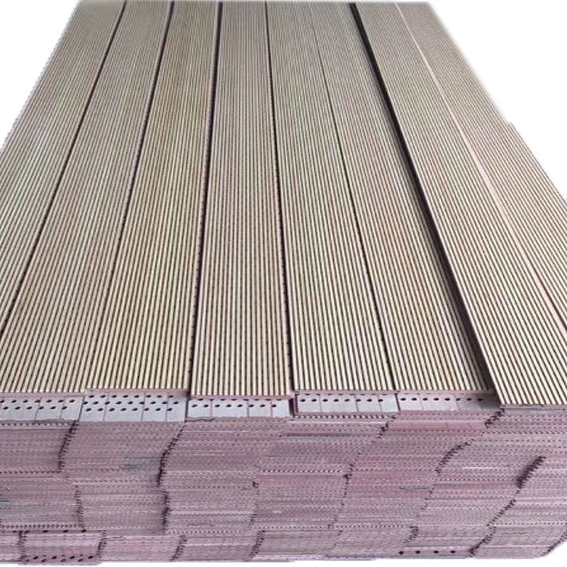 Fire Resistant WPC PVC Wooden Grooved Acoustic Panel , Sound Absorbing Panels For Home