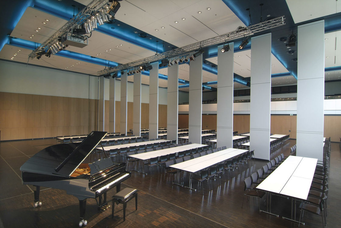 85 MM Thickness Movable Partition Walls Sound Absorption Wooden Wall Panel Polyester Fiber Acoustic Board